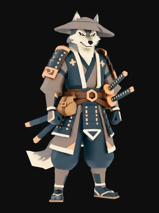3D model for Midnight Wolf Ronin
