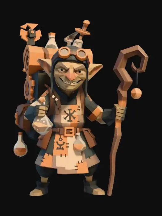 3D model for Steampunk Goblin Alchemist