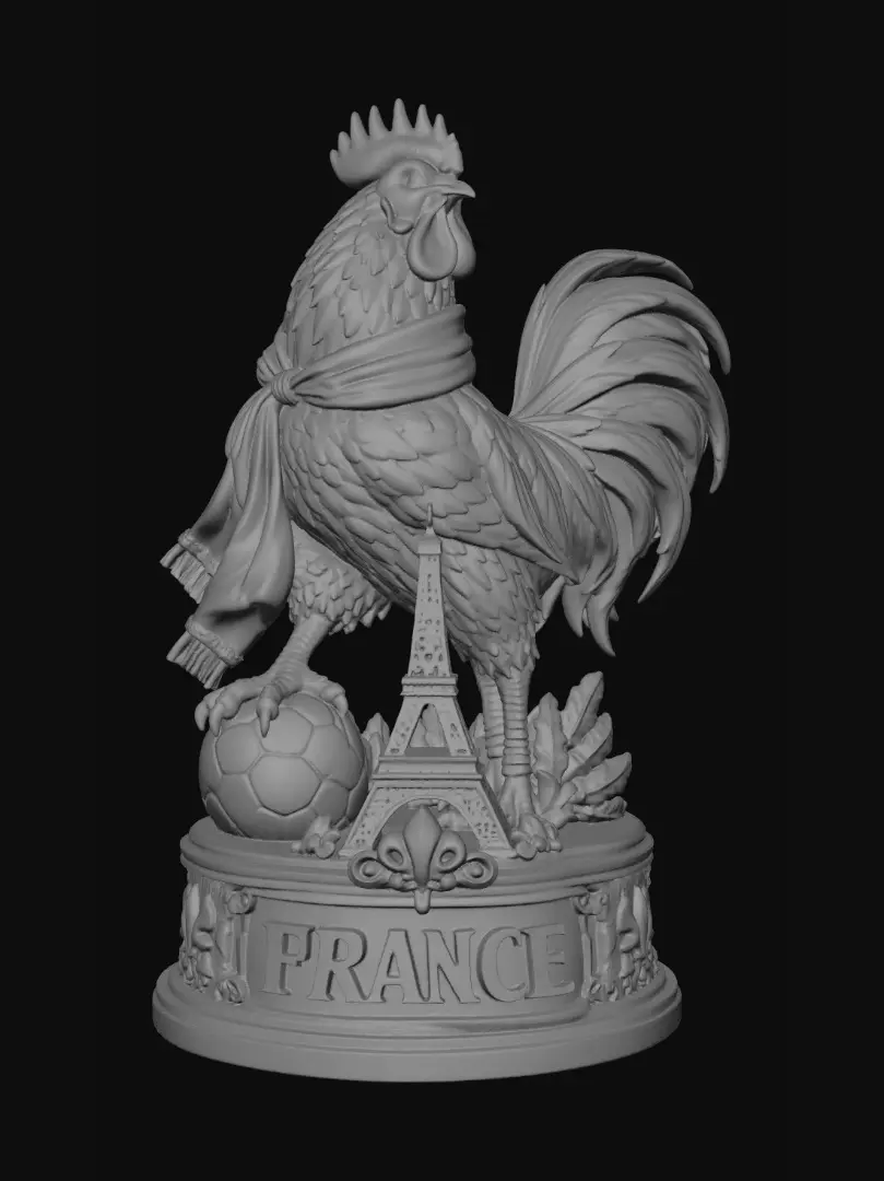 3D model for French Rooster with Eiffel Tower