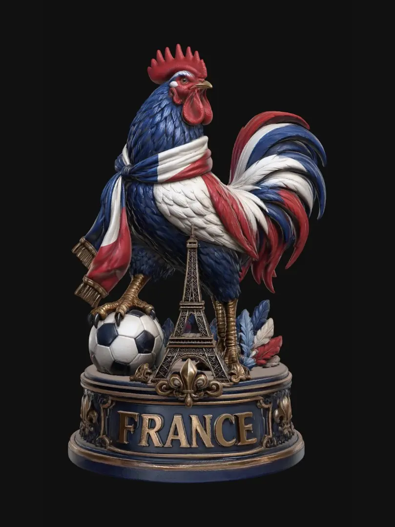 3D model for French Rooster with Eiffel Tower