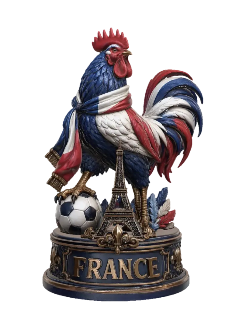 3D-модель French Rooster with Eiffel Tower - Silhouette, згенерована ШІ