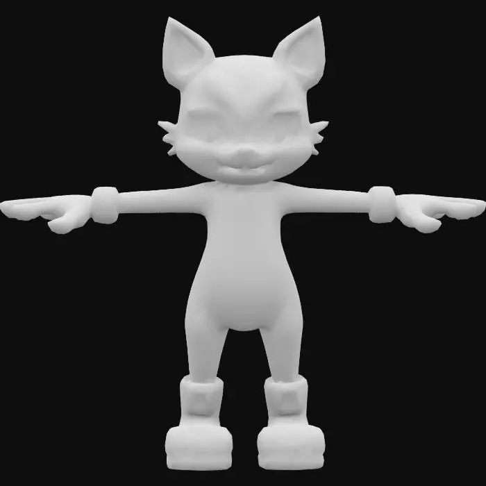 3D model for A protogen with realistic proportions, T-Pose Anthro Character. 