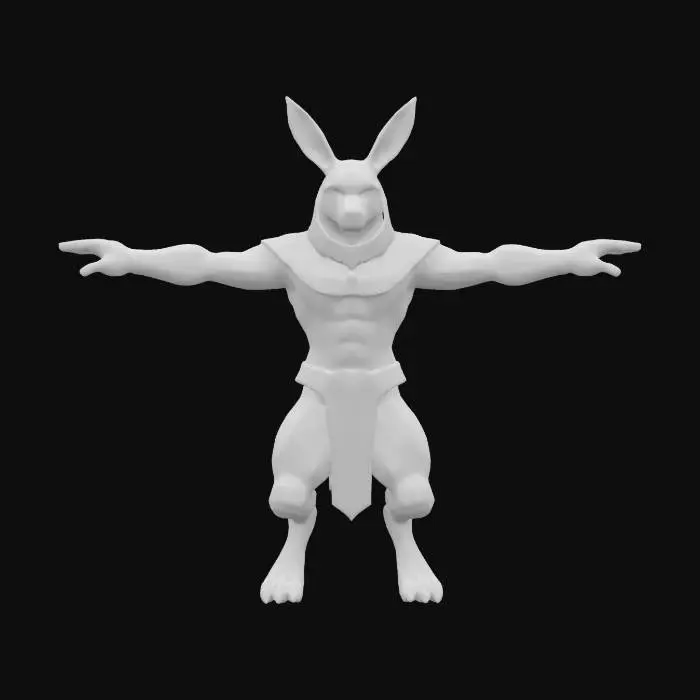 3D model for An ancient Egyptian Anubis with futuristic cybernetic features, T-Pose Character. , #ChronoForgeWeapon#