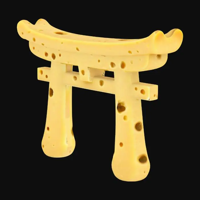 3D model for  [Japan] A Japanese torii gate made of swiss cheese #AroundTheWorld#