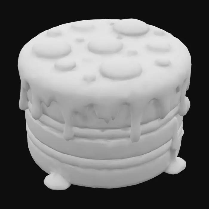 3D model for Bubblegum Drip cake, the traditional food of the lost Meshy Alien Civilization #AroundTheWorld#
