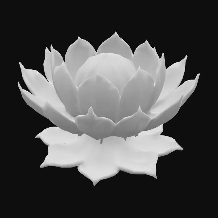 3D model for A shiny jagged Stained glass 3D portrait of a lotus flower, in an embossed painting surface,
with beautiful colors
