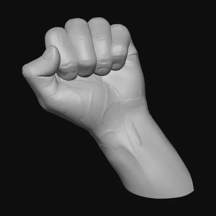 3D model for Clenched Fist with Tattooed Forearm