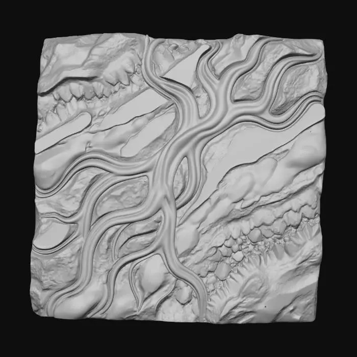 3D model for Golden Tree Amid Amethyst Veins