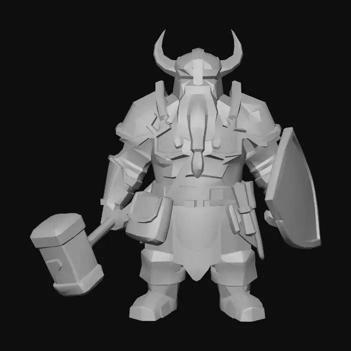 3D model for Low-Poly Viking Warrior