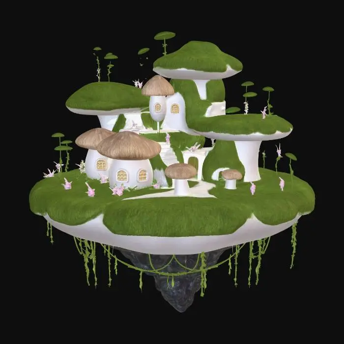 3D model for Mossy Sky Island Village