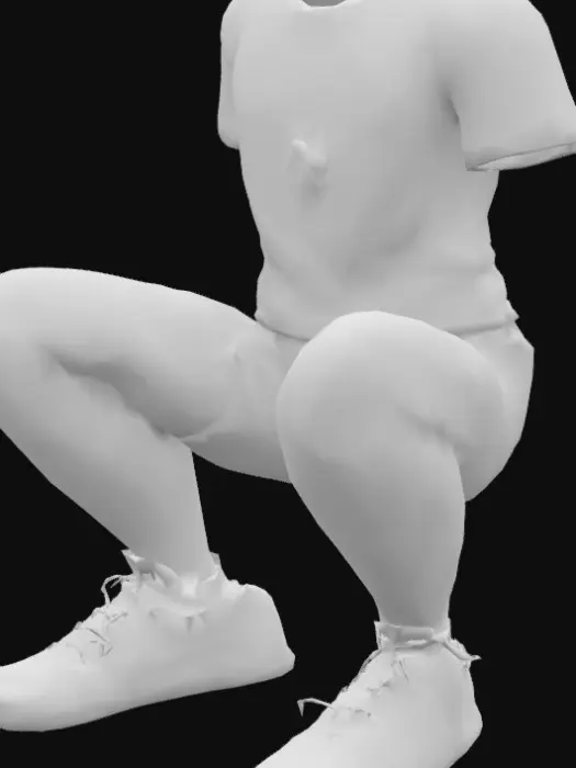 3D model for Squatting Figure Outline