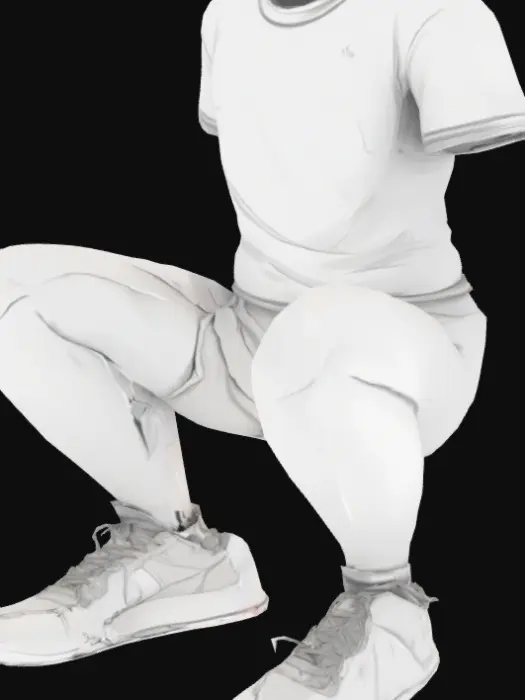 3D model for Squatting Figure Outline