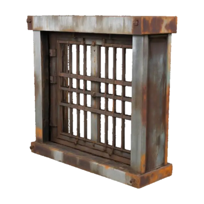 Rusty Window 3D model, vytvořený pomocí AI