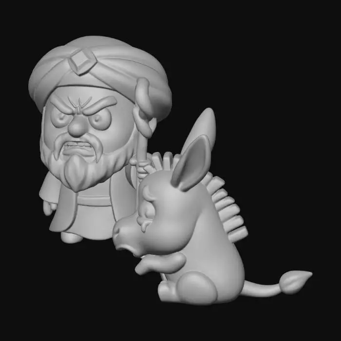 3D model for Angry Shepherd and Weeping Donkey