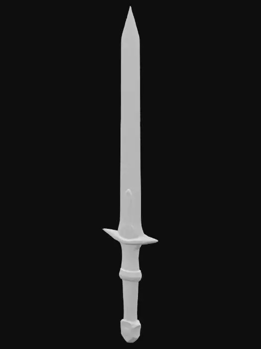3D model for magical glowing longsword with runes along the blade. 