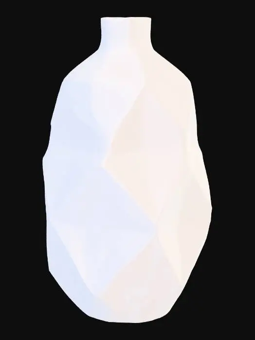 3D model for Minimalist 3D printable vase with geometric polygonal design, smooth surfaces, Scandinavian interior style, perfect for home decor, optimized for resin and FDM printers.