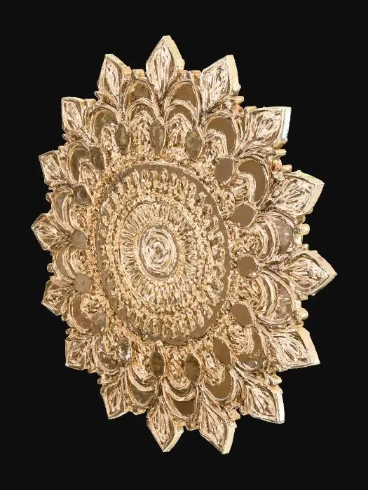 3D model for Intricate mandala wall art with layered geometry for 3D printing. 
Design: circular symmetrical pattern, multiple layers for depth effect. 
Style: decorative, bohemian, spiritual. 
Output: STL for wall hanging, optimized for multi-color FDM printing.