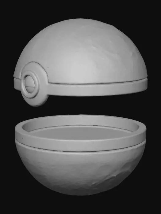 3D model for 3D printable Pokéball inspired model.
Split into two parts (top and bottom) with hinge or snap-fit design.
Easy to print, fun collectible accessory.