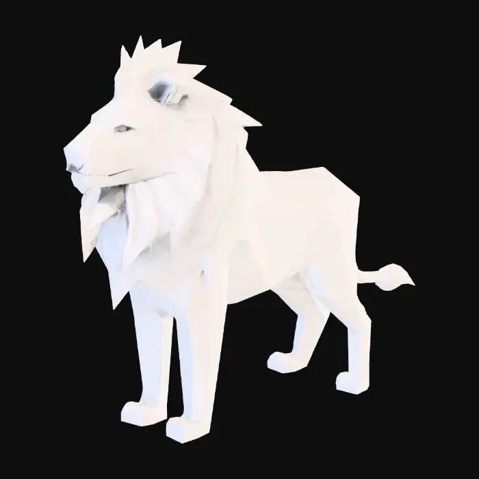 3D model for Polygonal low-poly style animal statues for decoration. 
Examples: lion, wolf, elephant, owl. 
Style: modern geometric design, suitable for home or office decor. 
Output: STL + OBJ, easy to print in different sizes.