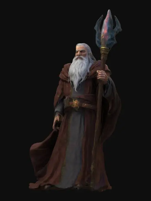 3D model for rpg lord, ancient wizzard who control rpg world, narrator and world creator.   