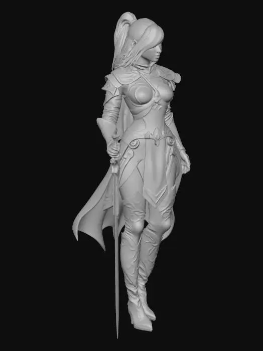 3D model for create me a beautiful, elegant, female skimpy fantasy fighter