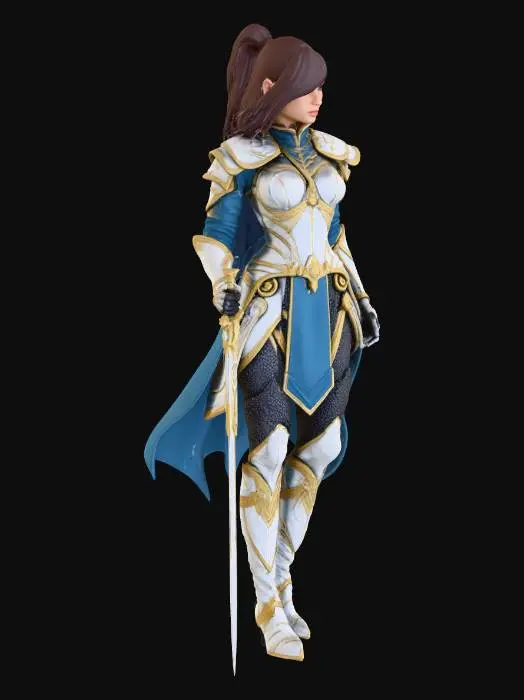 3D model for create me a beautiful, elegant, female skimpy fantasy fighter