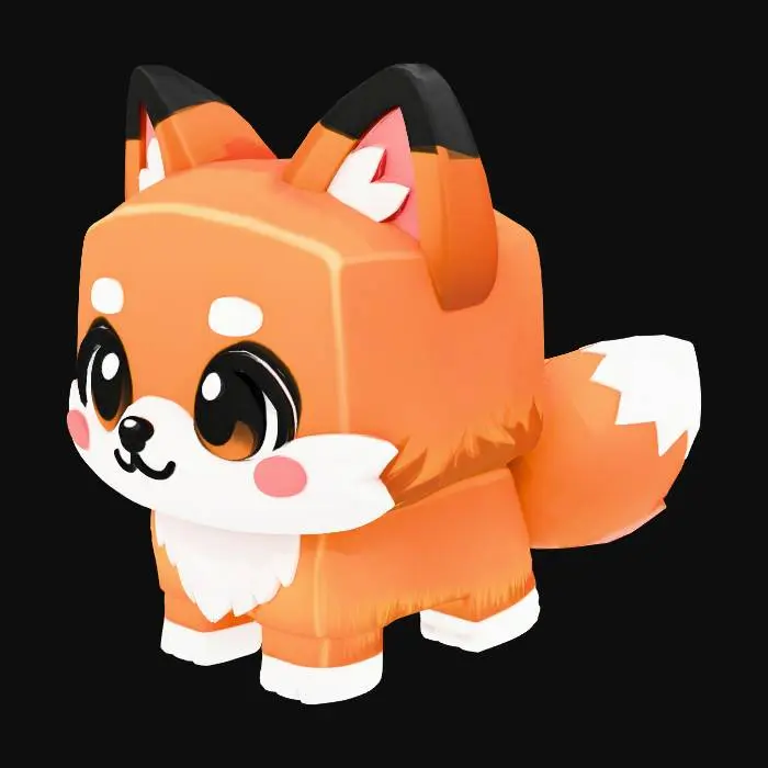 3D model for Sparkle Fox Plush