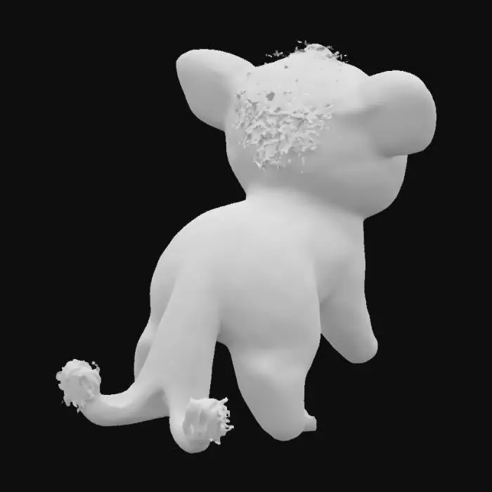 3D model for Cute, kawaii, mystical beast, cosmic theme, for legged beast, animal, 
