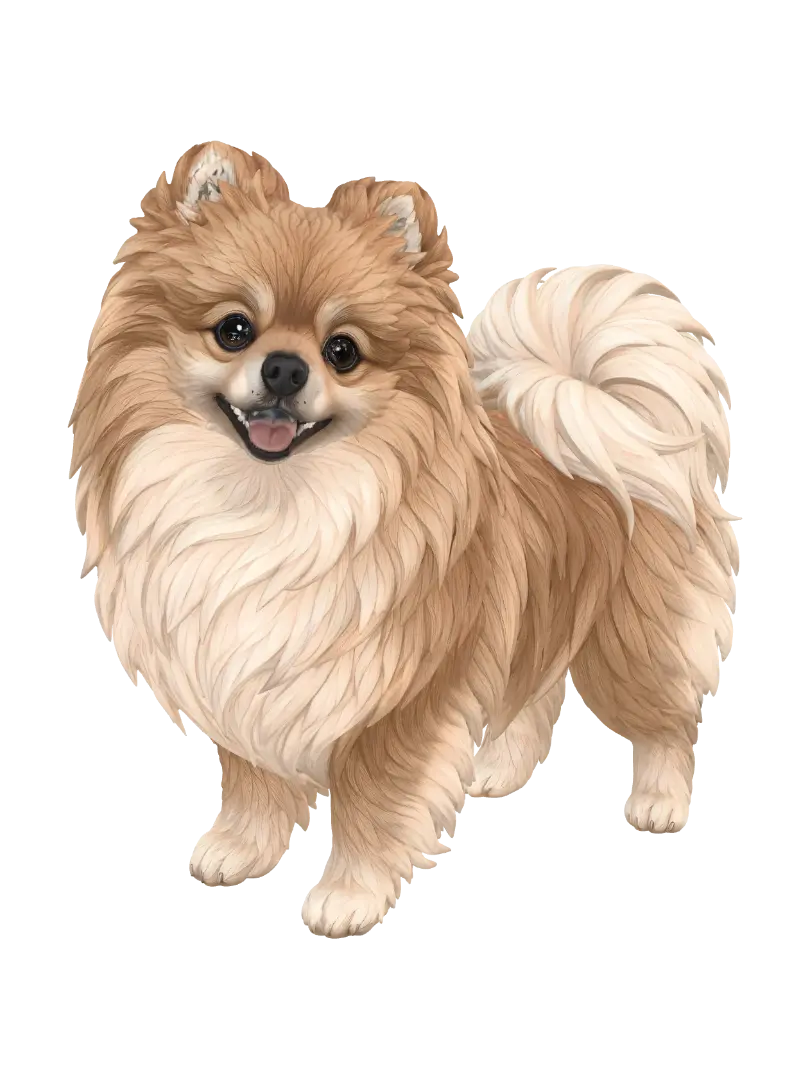 Modelo 3D de Golden Fluff Pomeranian - Pets, gerado por IA