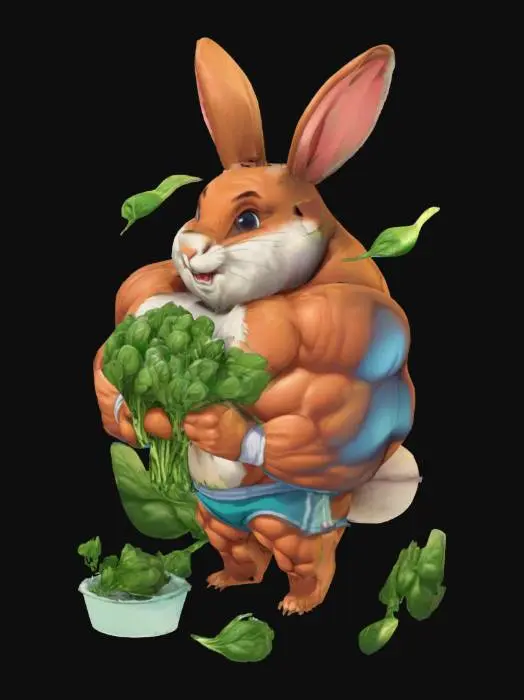 3D model for Muscle Bunny's Spinach Feast