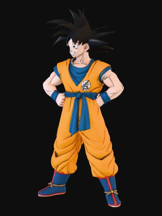 3D model for Anime Hero in Orange Gi