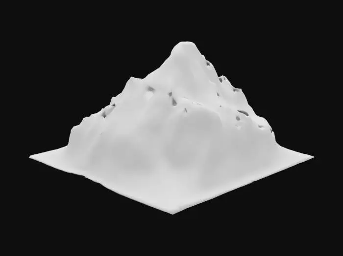 3D model for big mountain with cliffs, ideal for river