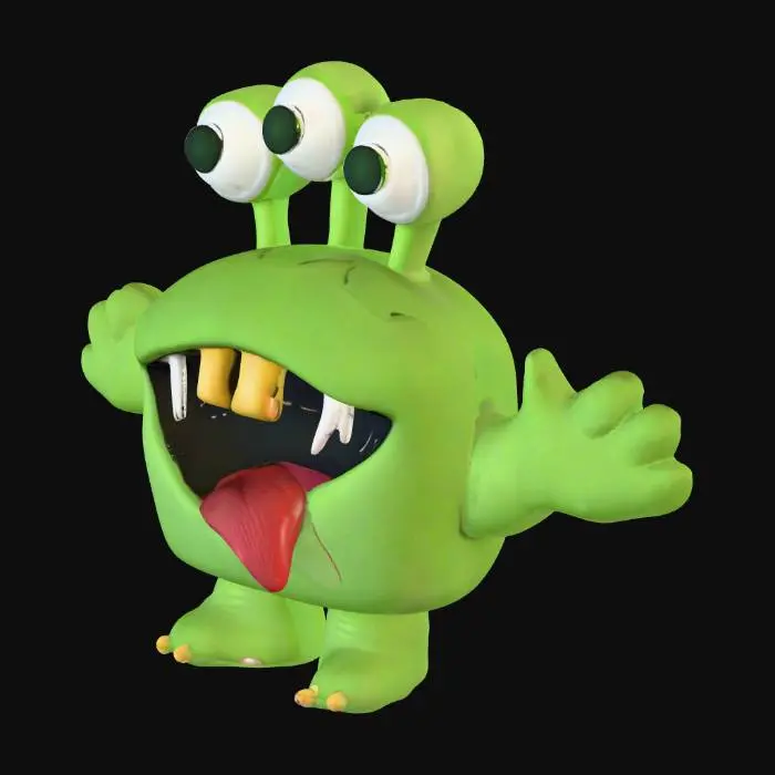 3D model for Three-Eyed Grin Monster