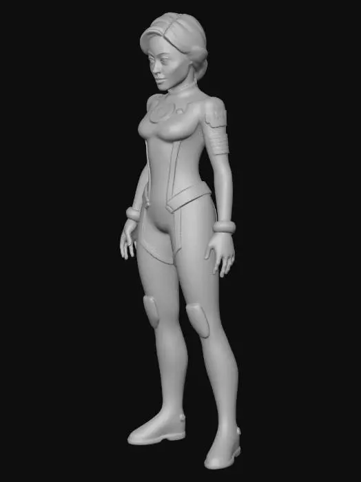 3D model for Astronaut in Blue-White Space Suit