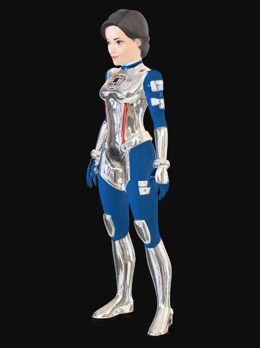 3D model for Astronaut in Blue-White Space Suit