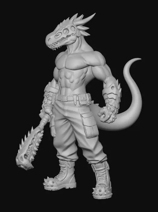 3D model for Bone-Warrior of the Badlands