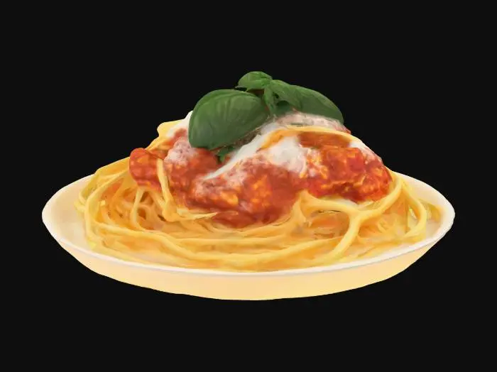 3D model for ultra realistic serving spaghetti NO plate or bowl