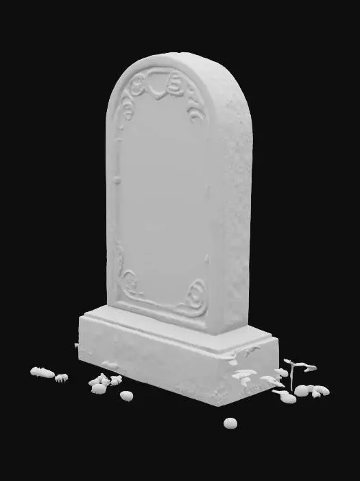 3D model for generate a single spooky tombstones to be used as halloween decor