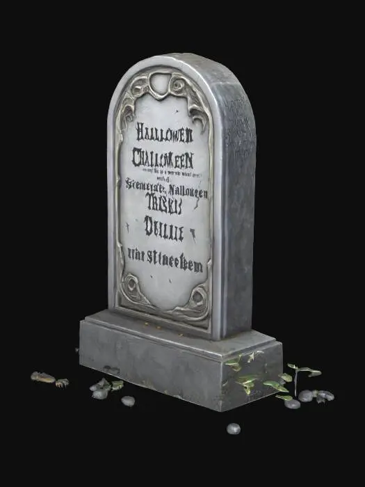 3D model for generate a single spooky tombstones to be used as halloween decor