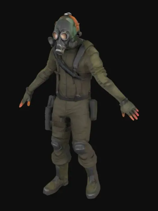 3D model for gas mask dude for a vr game