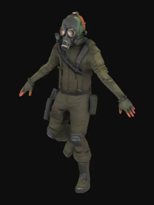 3D model for gas mask dude for a vr game