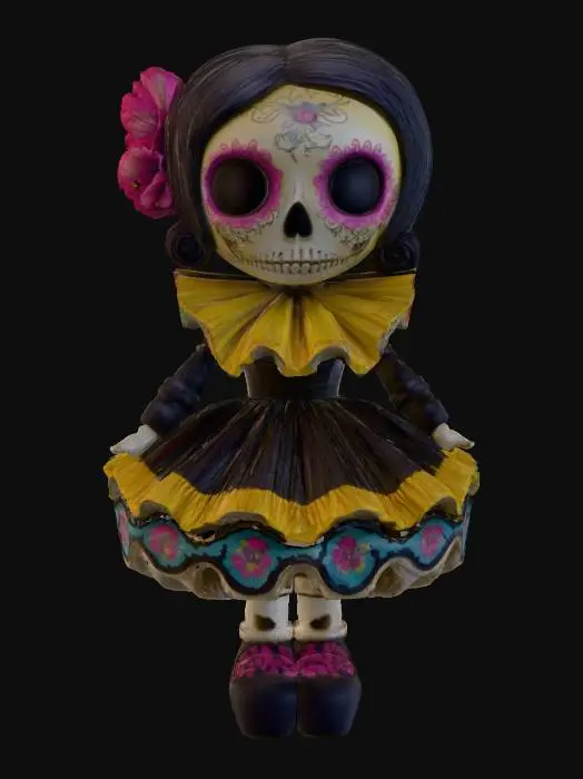 3D model for Calavera Doll, #Halloween2025#