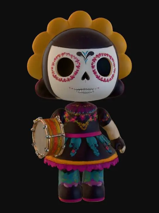 3D model for Calaca Drummer, #Halloween2025#