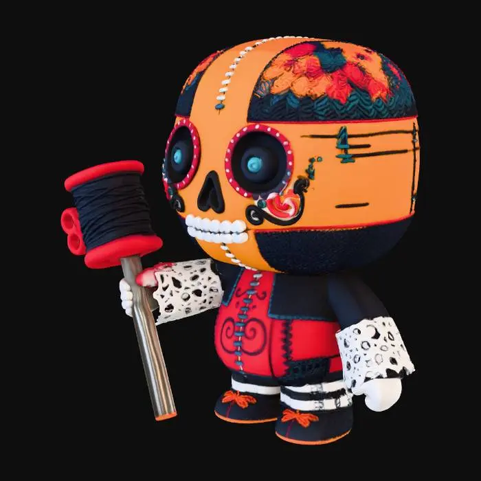 3D model for Stitched Skeleton Doll, #Halloween2025#