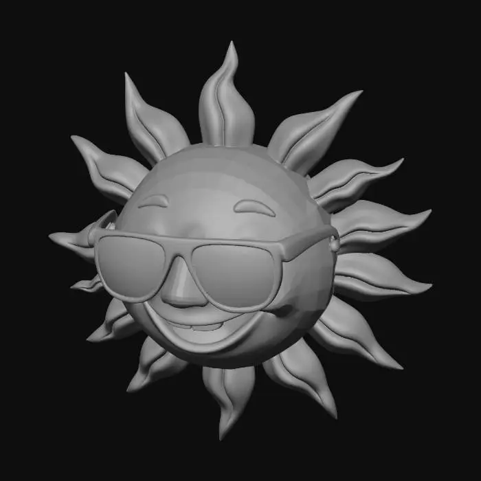 3D model for create a sun that is wearing sunglasses