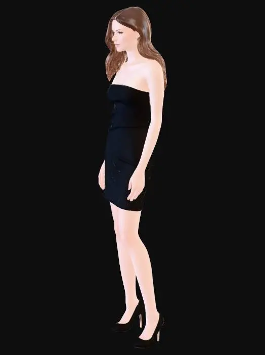 3D model for Strapless Little Black Dress