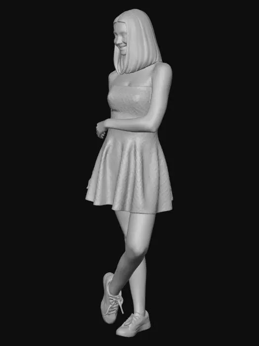 3D model for Polka Dot Strapless A-line Dress