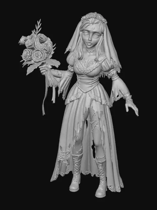 3D model for Zombie Bride, #Halloween2025#