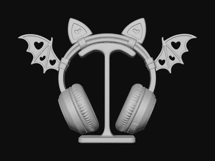 3D model for Heart-Winged Pink Headphones