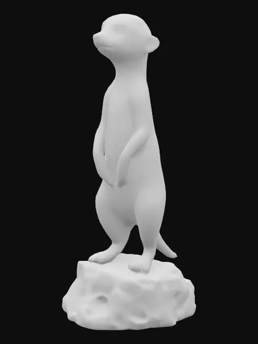 3D model for ein erdmännchen das in die ferne schaut